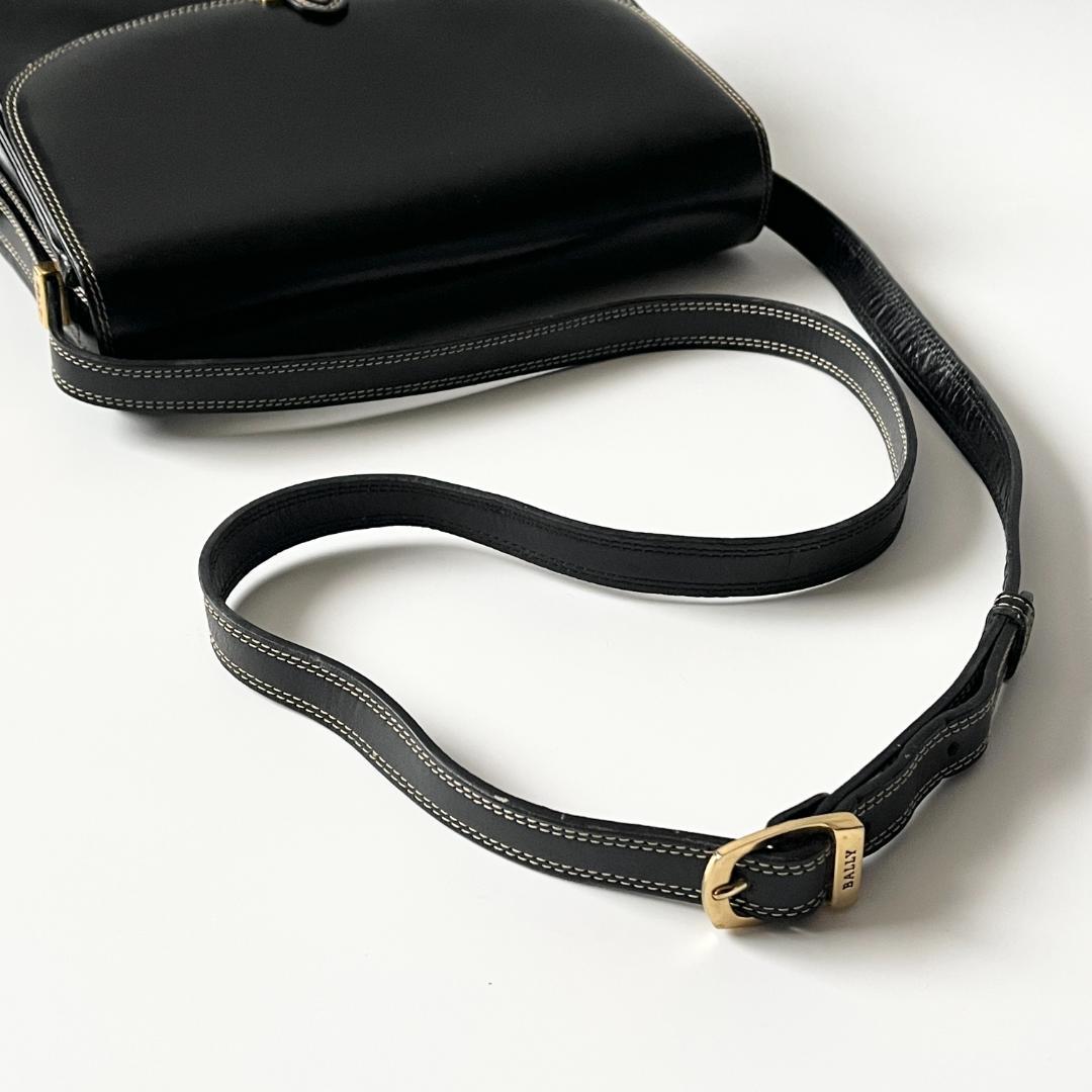 【希少】BALLY ショルダーバッグ ブラック レザー ヴィンテージ