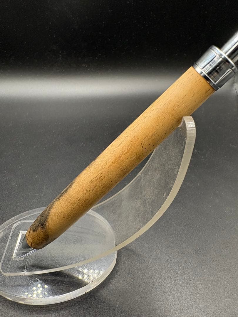 532極上　黒柿　孔雀杢　縮杢　木軸シャーペン　ボールペン