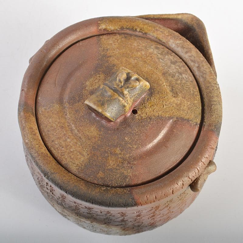 煎茶道具　備前焼　備前陶苑　般若心経刻　宝瓶　Y　R7385