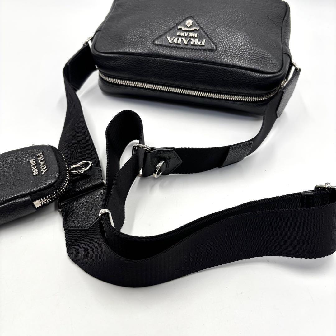 【極美品】 PRADA プラダ ショルダーバッグ ヴィッテロ ブラック 黒