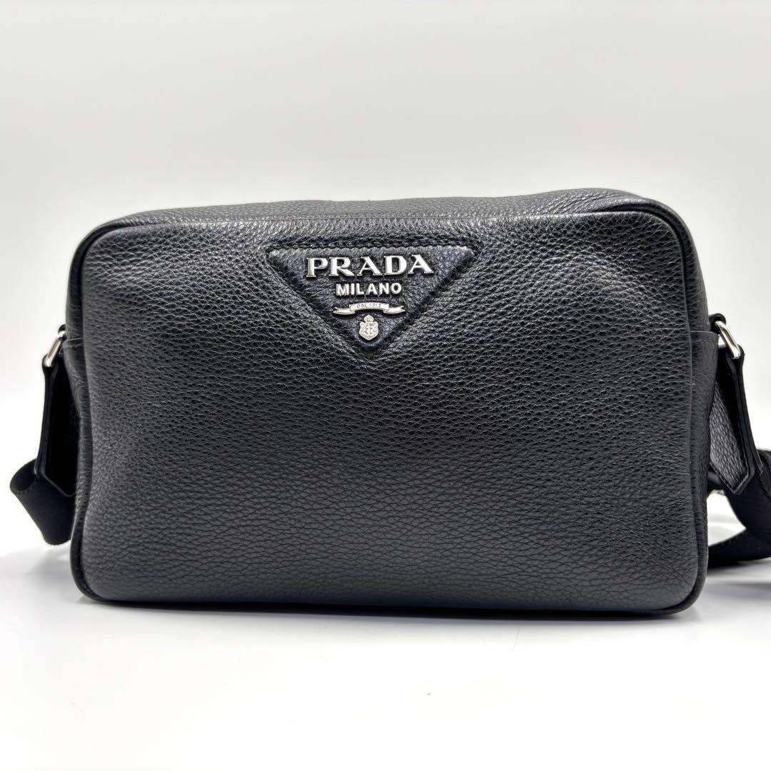 【極美品】 PRADA プラダ ショルダーバッグ ヴィッテロ ブラック 黒