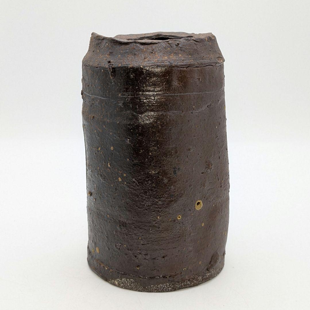 【水漏れあり】森一洋 備前焼 花入 花器 フラワーベース 置物 インテリア 花瓶