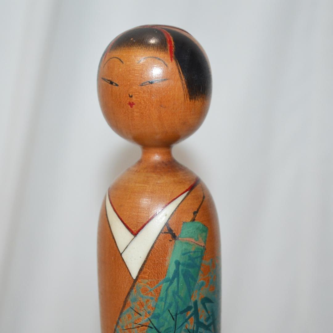 こけし 高野与八 竹 着物姿の女性 高さ24.5cm
