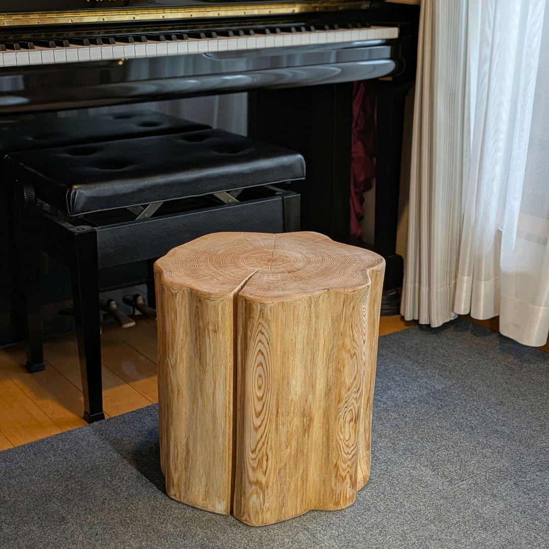 poochan　天然ヒバ　大型　切り株　丸太　椅子　テーブル　高さ約41㎝