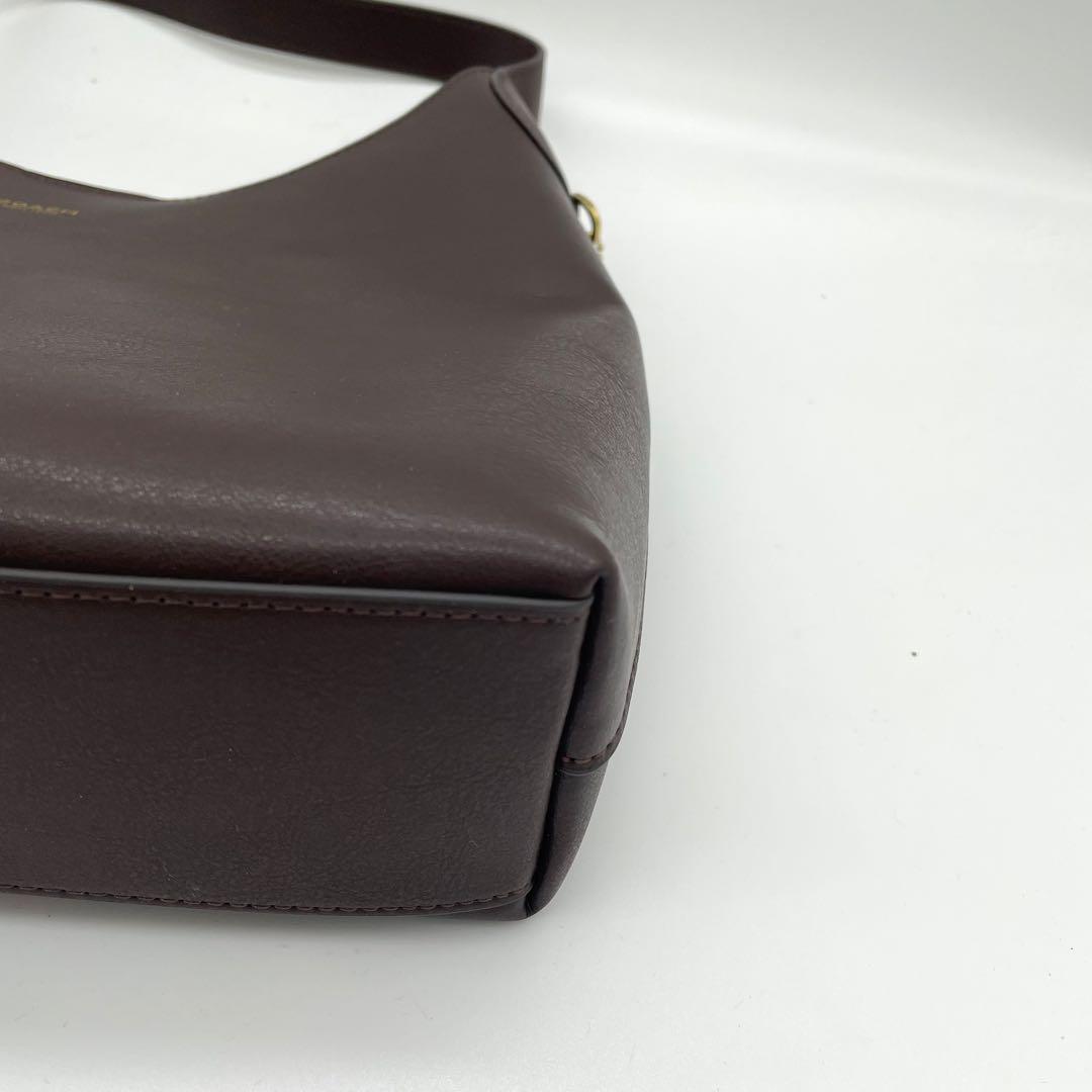 【極美品】コーチ　ブルックリン　ショルダーバッグ　レザー　ロゴ　ダークブラウン