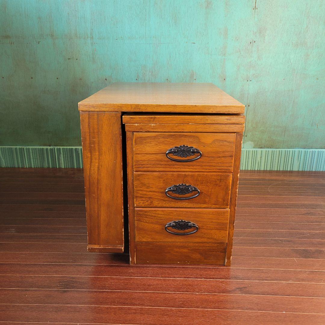 昭和レトロ 木製 伸縮 文机 ローテーブル 引き出し付き