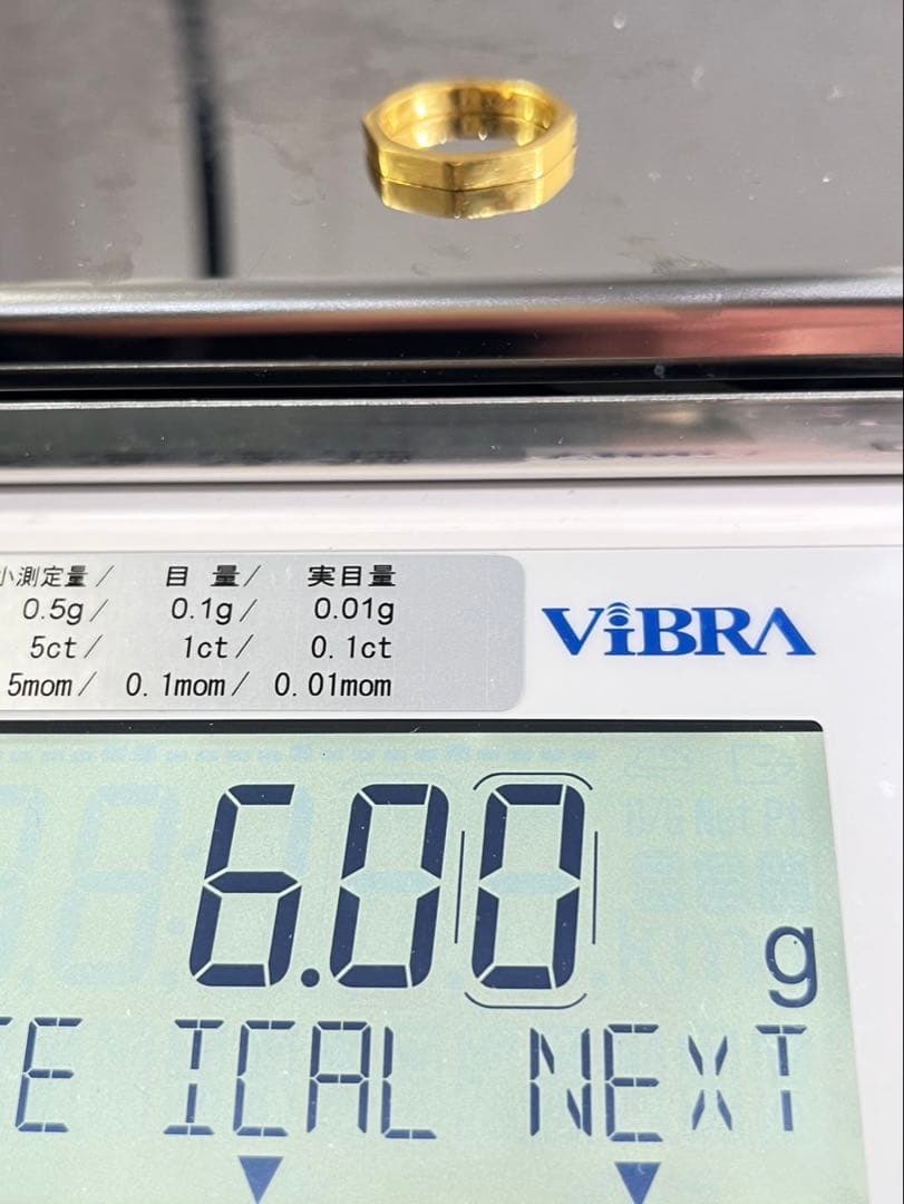 ありガトK24 純金 8角リング 6g指輪 リング 刻印あり ハンドメイド