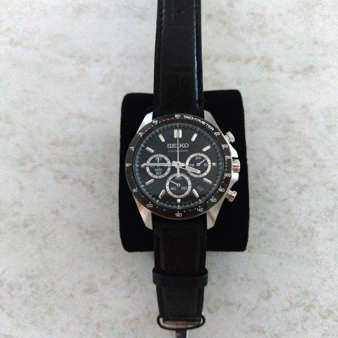 SEIKO クロノグラフ 腕時計 ブラック　メンズ