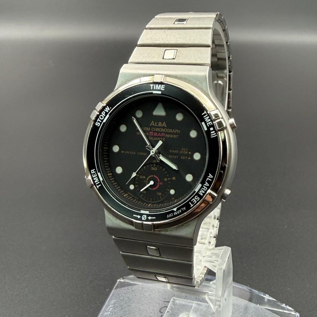ALBA V600-6130 セイコー アルバ アラーム クロノグラフ