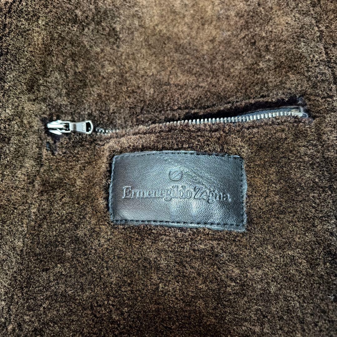 【値下げ】エルメネジルドゼニアのムートンコート　ブラック　イタリア製