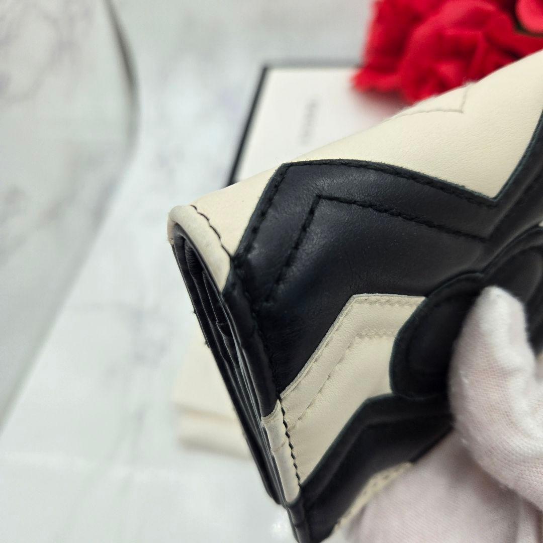 【美品】 GUCCI グッチ 折り財布 財布 GG マーモント キルティング 黒