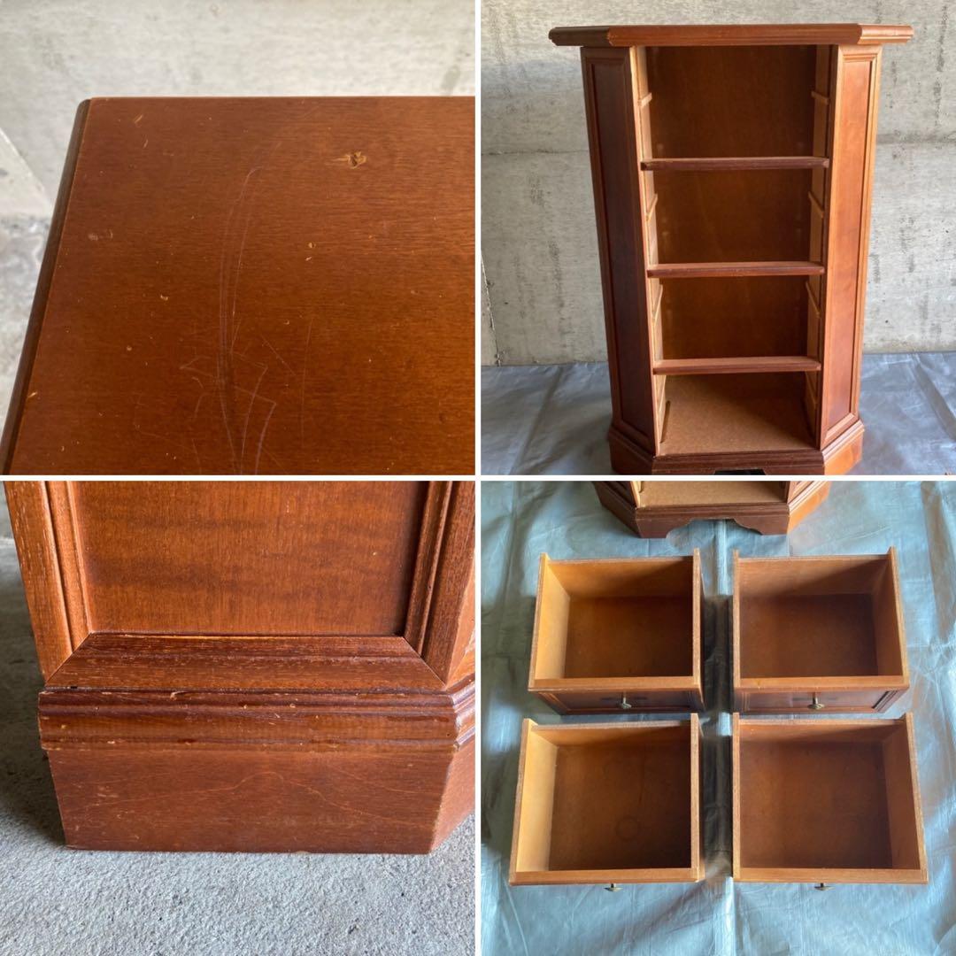 チェスト キャビネット カウンター 飾り台 置物台 木製 象嵌 家具 レトロ