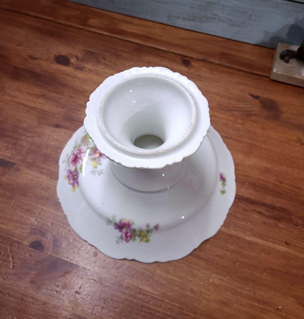 フランスアンティーク コンポティエ プレート 花リム インテリア フランス製 花