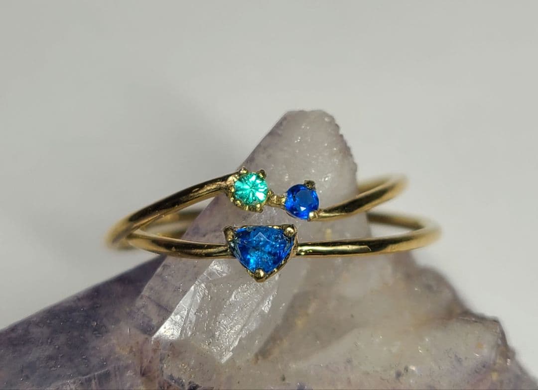 じゅんさくら★アウイナイト&パライバトルマリン、ラズライト★リングオーダー