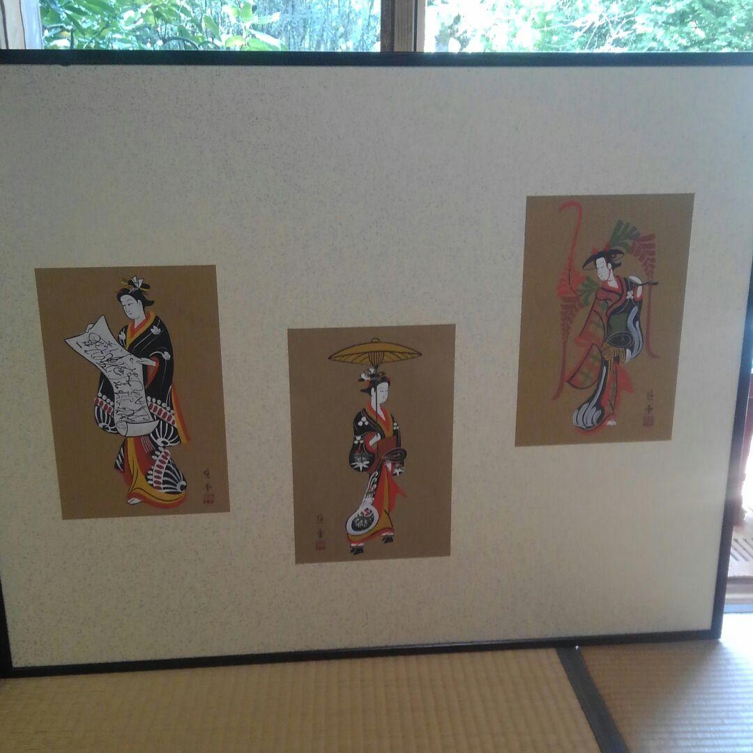 大津絵　風炉先屏風