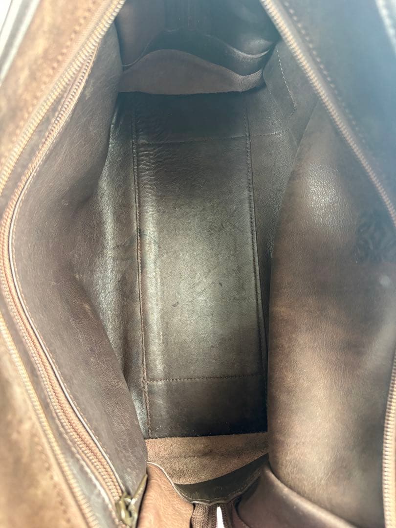 ロエベ ハンドバッグ メンズ レディース アマソナ32 焦げ茶色 ロゴ