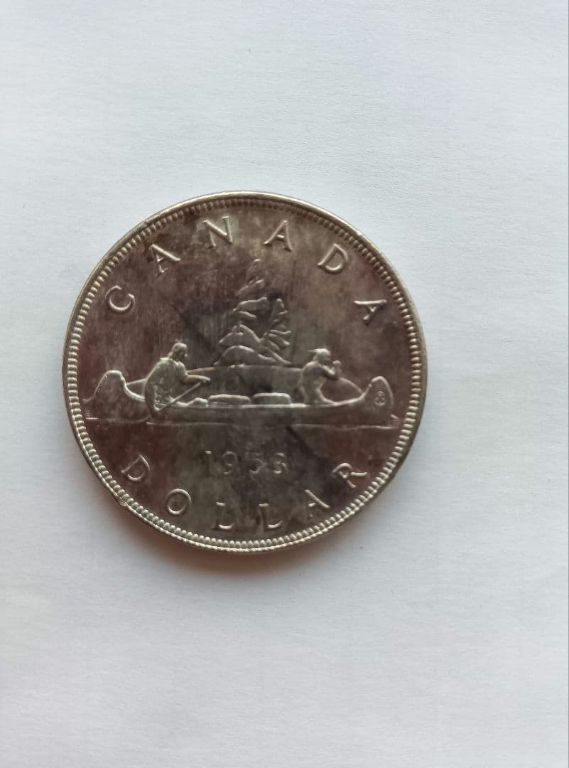 カナダ.エリザベス二世１ドル銀貨