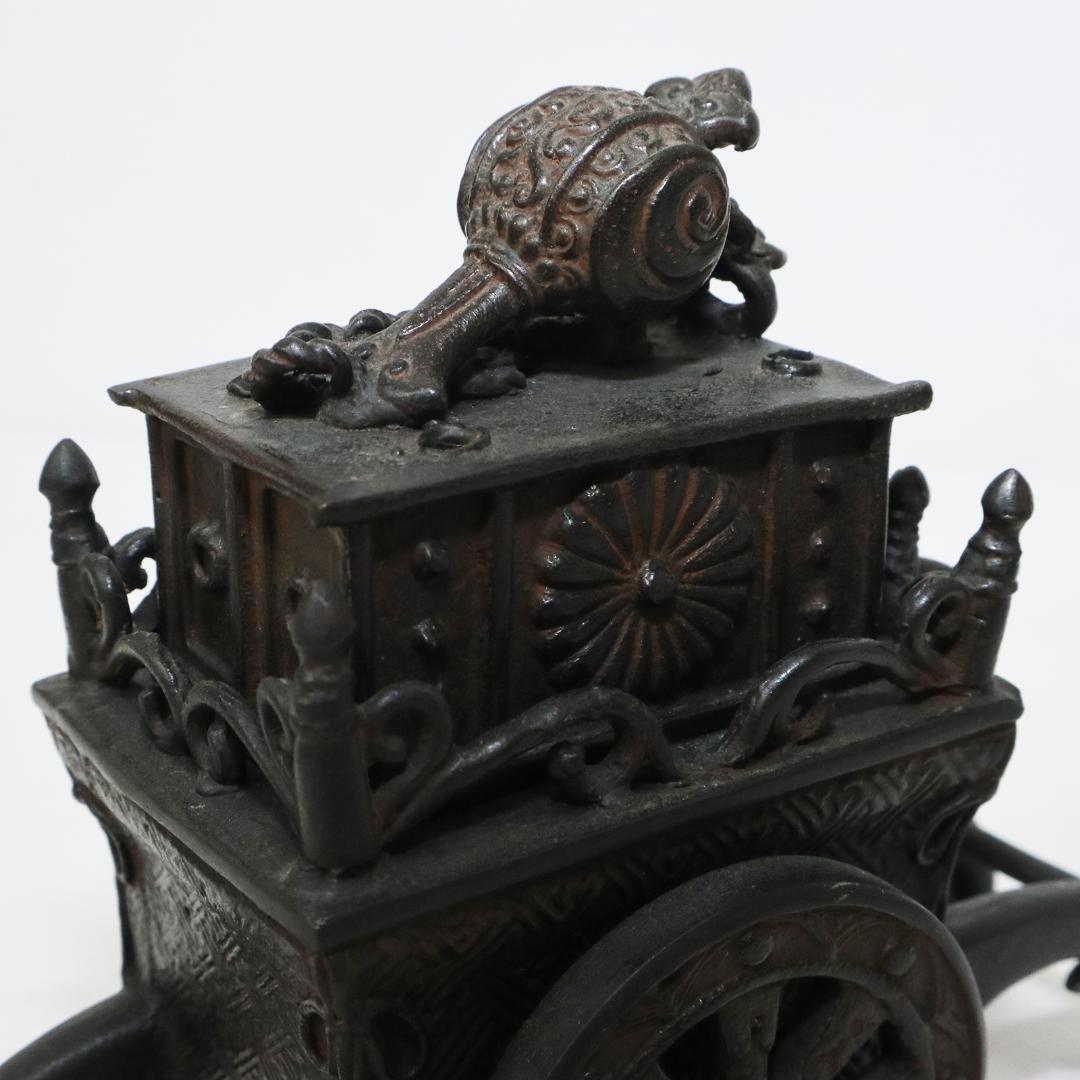 蝋型師 二上 元威 作　蝋型鋳銅　御所車香炉