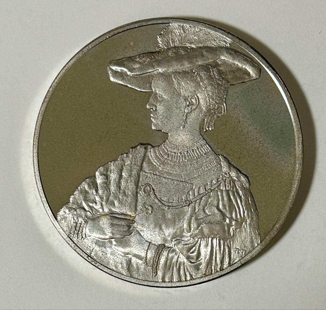 フランクリンミント社銀メダル 約67g レンブラントの『サスキアの肖像』