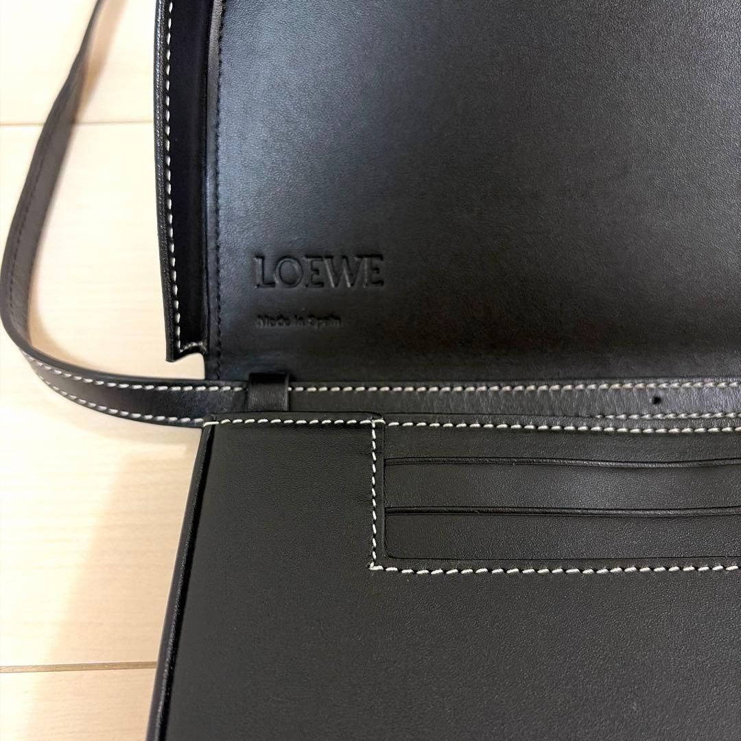 ロエベ　ヒールポーチ　スモール　ショルダーバッグ　財布　黒