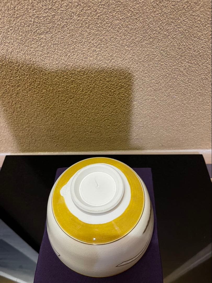 京焼　中村翠嵐　古代黄交趾　天女　茶碗　共箱