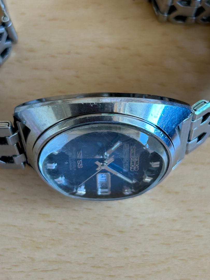 SEIKO 5アクタスSS. 自動巻き　ブルー　カットガラス