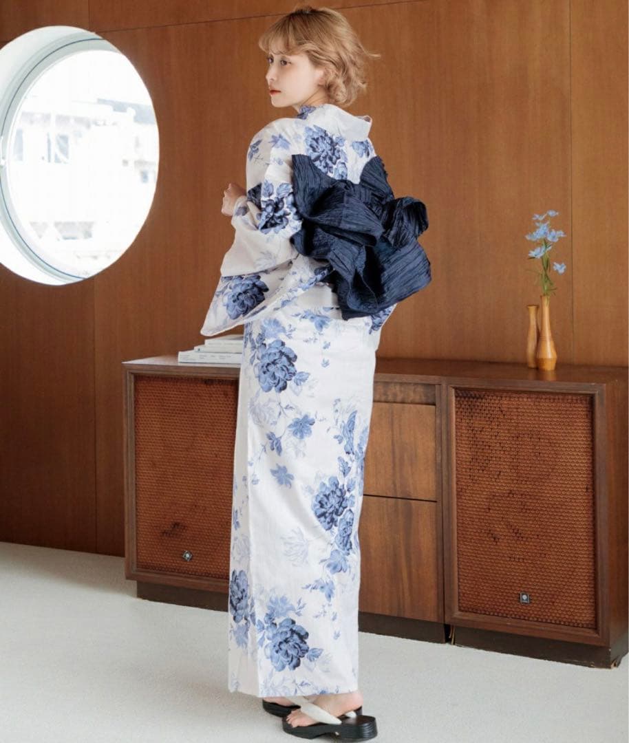 Dita 浴衣　人気完売商品【水彩の勿忘草色】　セット