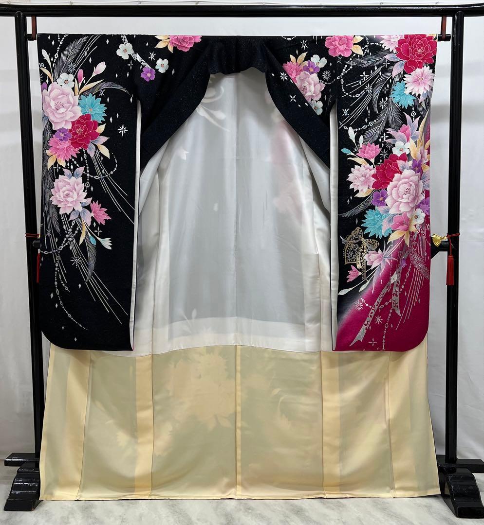 振り袖　フルセット　長襦袢付　金彩　刺繍　銀通し　豪華　成人式　長尺袋帯　612