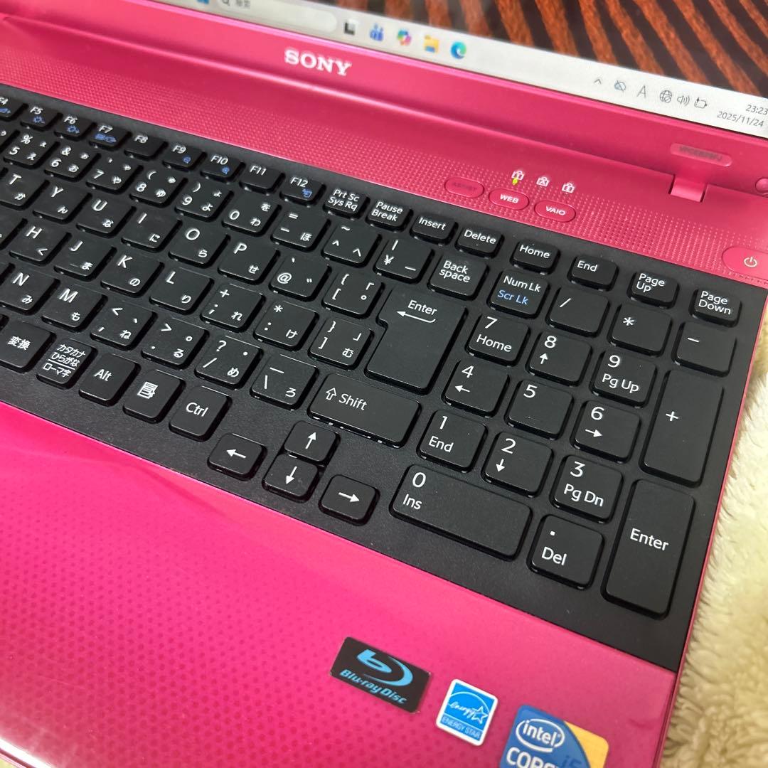 i5ピンクVAIOノートパソコン大容量すぐ使えるWindows11オフィスカメラ