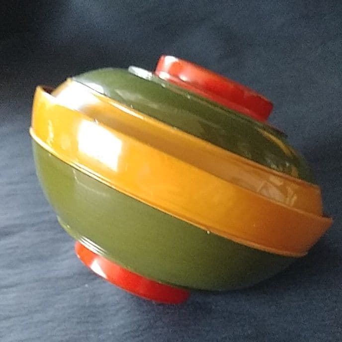 「輪島塗の復興を！」コマのような吸(す)い物椀 3客セット 骨董アンティーク