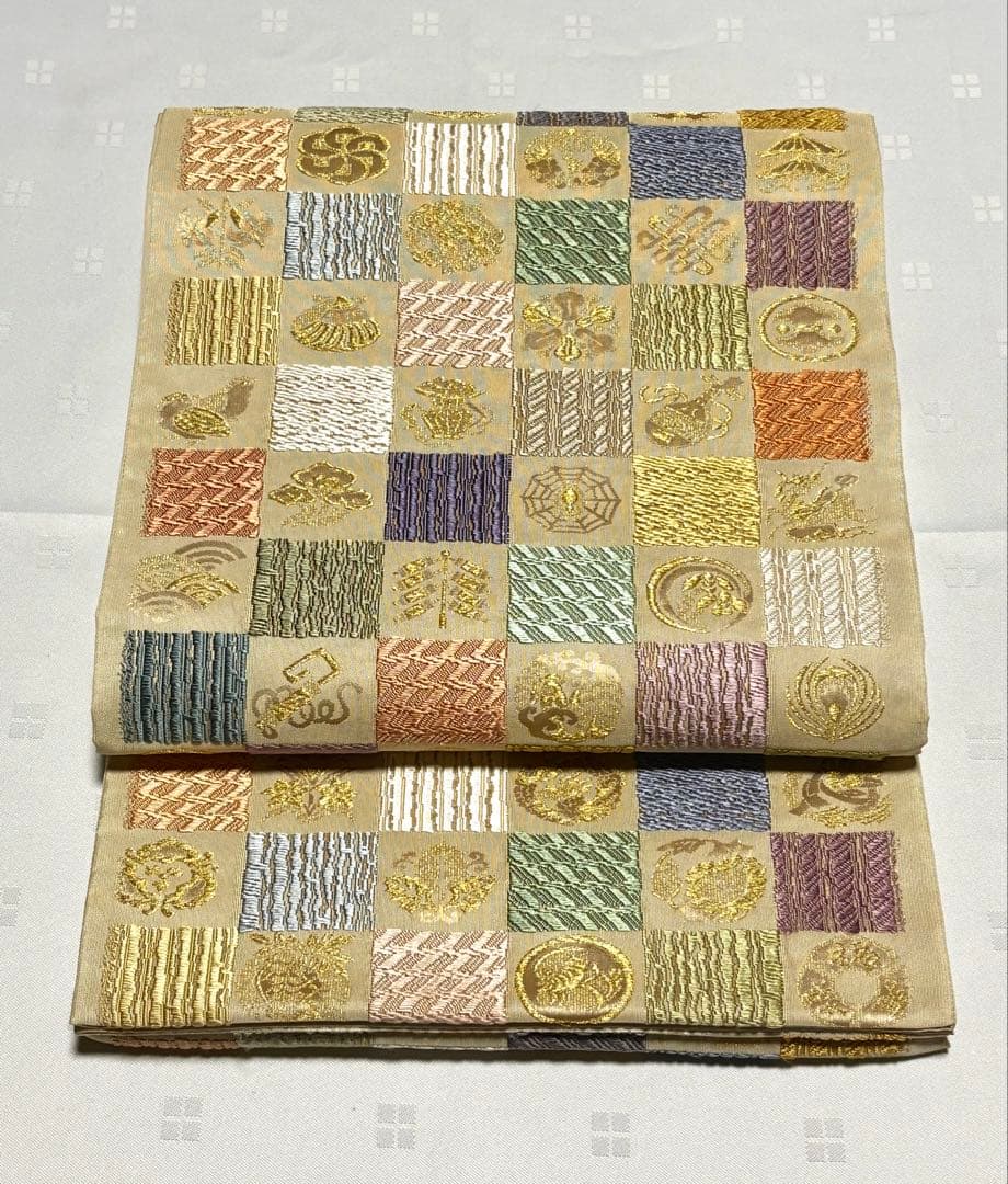 超美品　和服帯　西陣織　唐織.吉祥文様　袋帯(六通) 早い者勝ち