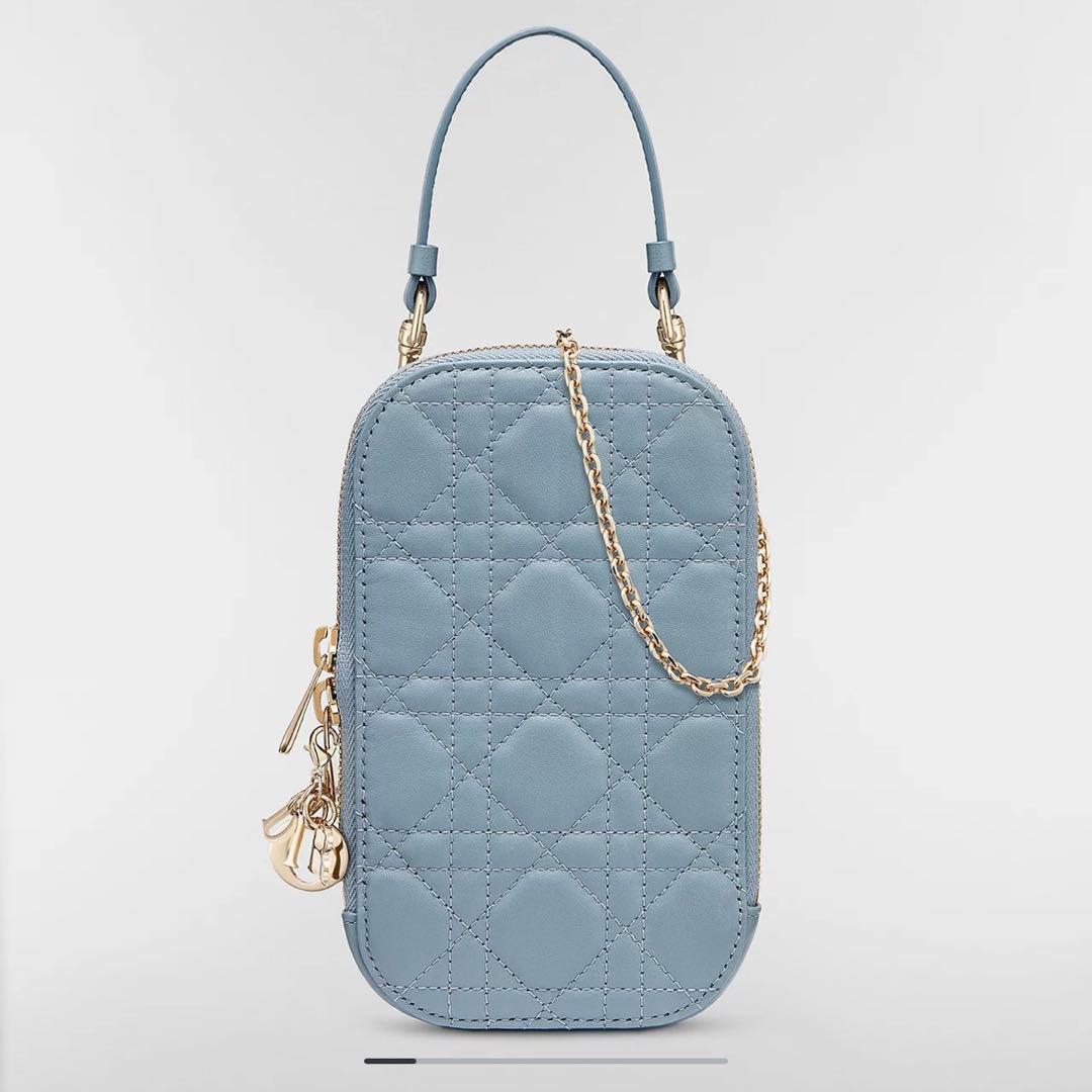 Lady Dior Call'in Dior フォンホルダー ブルーグレー