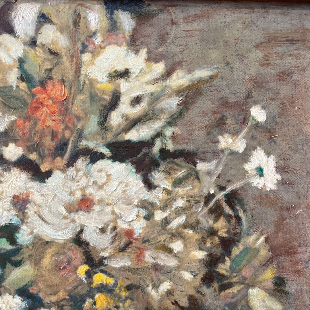 昭和レトロ ルノワール 春の花束 絵画 油絵 油彩画 複製画 静物画 春の花
