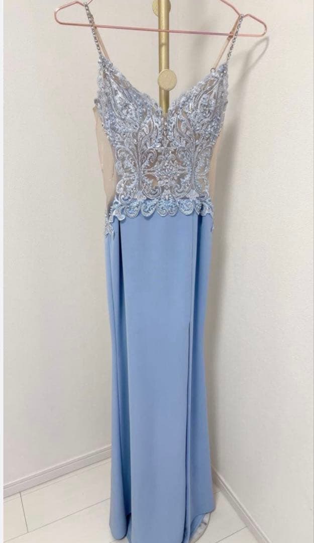 エンジェルアール　ビジュー キャバドレス ブルー ロングドレス　ナイトドレス
