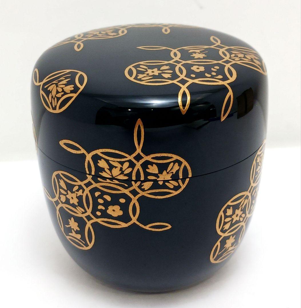 Y3031-7 茶道具 輪島塗 田崎昭一郎 四季七宝蒔絵 棗 共箱　　ma　ち