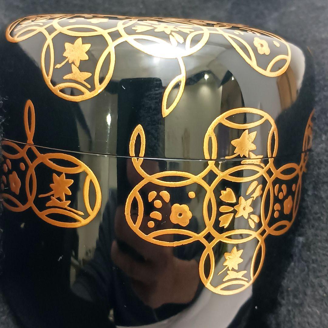 Y3031-7 茶道具 輪島塗 田崎昭一郎 四季七宝蒔絵 棗 共箱　　ma　ち