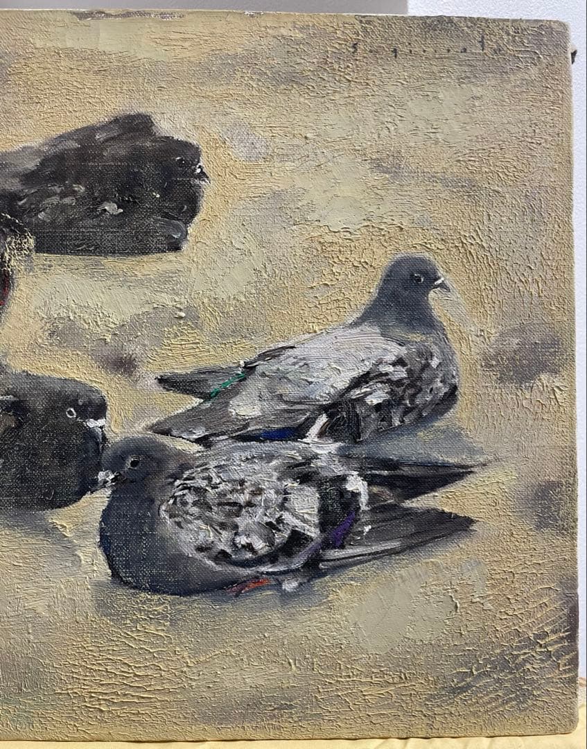 杉本好守『鳩』戸川馨『地脈の心霊』ミクスド・メディア 真作保証 ２点セット