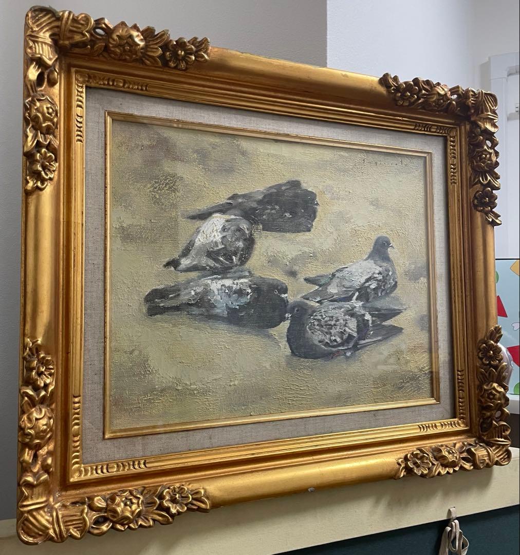 杉本好守『鳩』戸川馨『地脈の心霊』ミクスド・メディア 真作保証 ２点セット