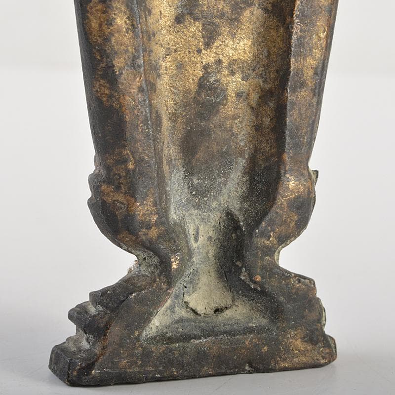 仏教美術　古銅鍍金　観音菩薩像　仏像　置物　観音開逗子付　C　R7239