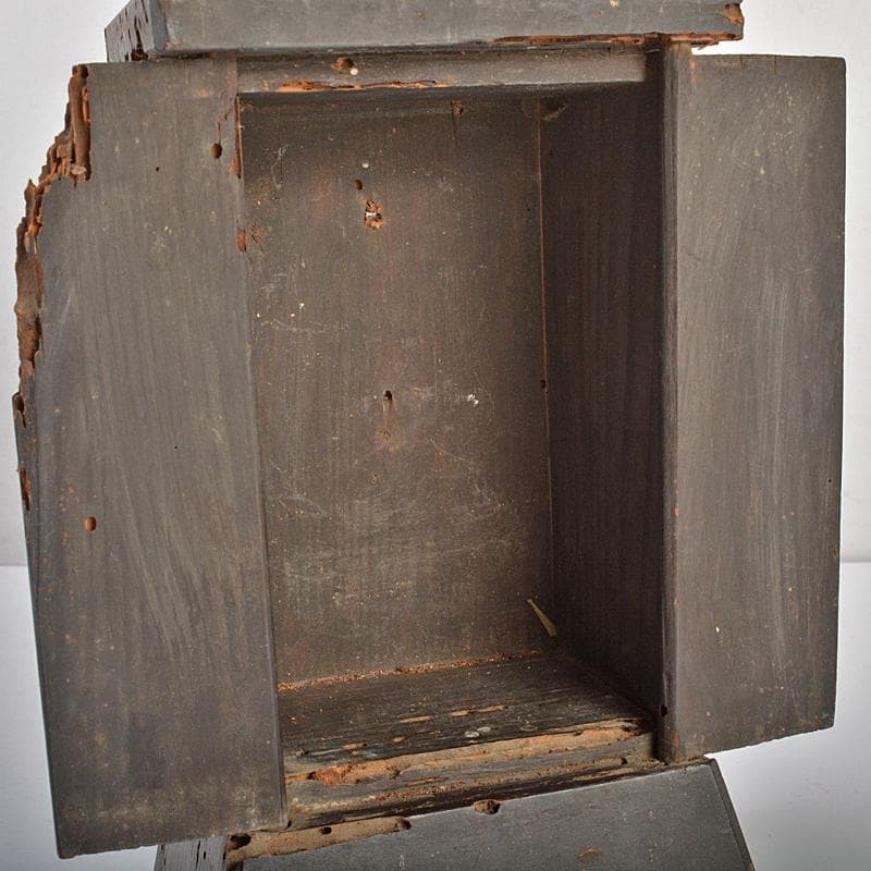 仏教美術　古銅鍍金　観音菩薩像　仏像　置物　観音開逗子付　C　R7239