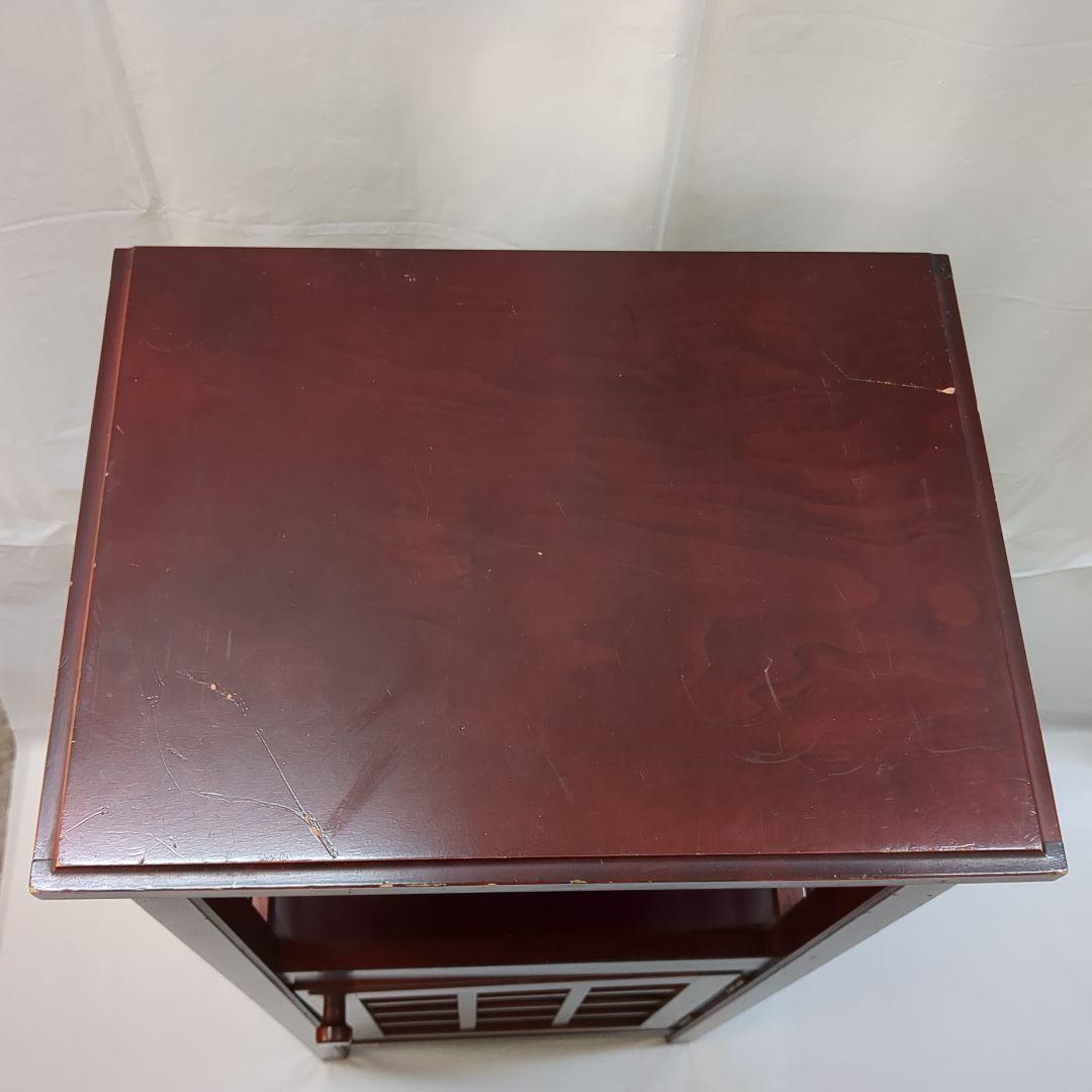 レトロ 木製ラック 電話台 ファックス台 ダークブラウン アヤノ