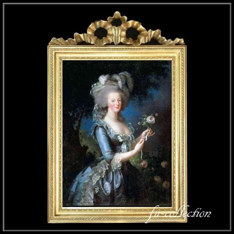ロココ調　アンティークゴールドフレーム　マリーアントワネット　額絵　103