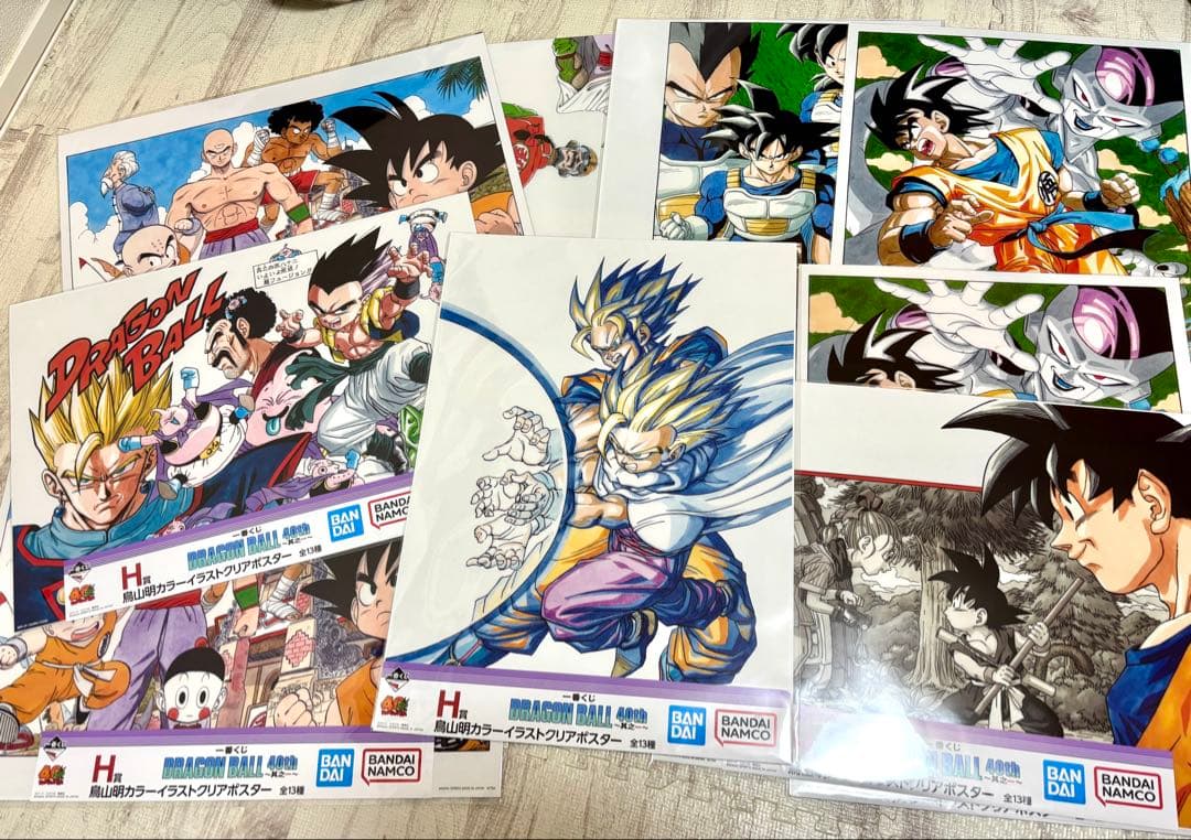 新品未開封　一番くじ　ドラゴンボール H賞 クリアポスター 40周年 9点