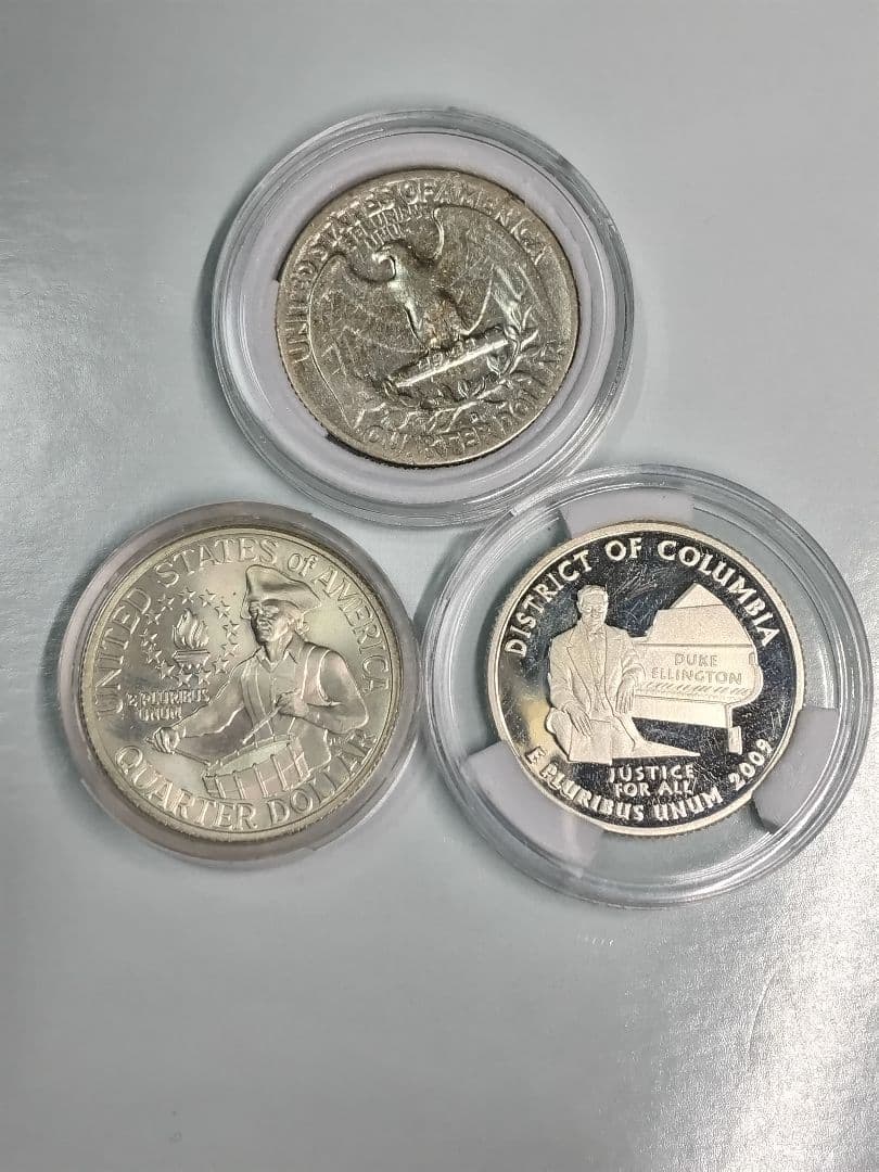 hab023 クォーター銀貨3枚セット 1957D.,1976年記念,2009年