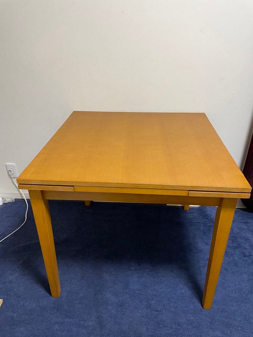 エクステンション　ダイニングテーブル　木製 伸縮可能 正方形ダイニングテーブル