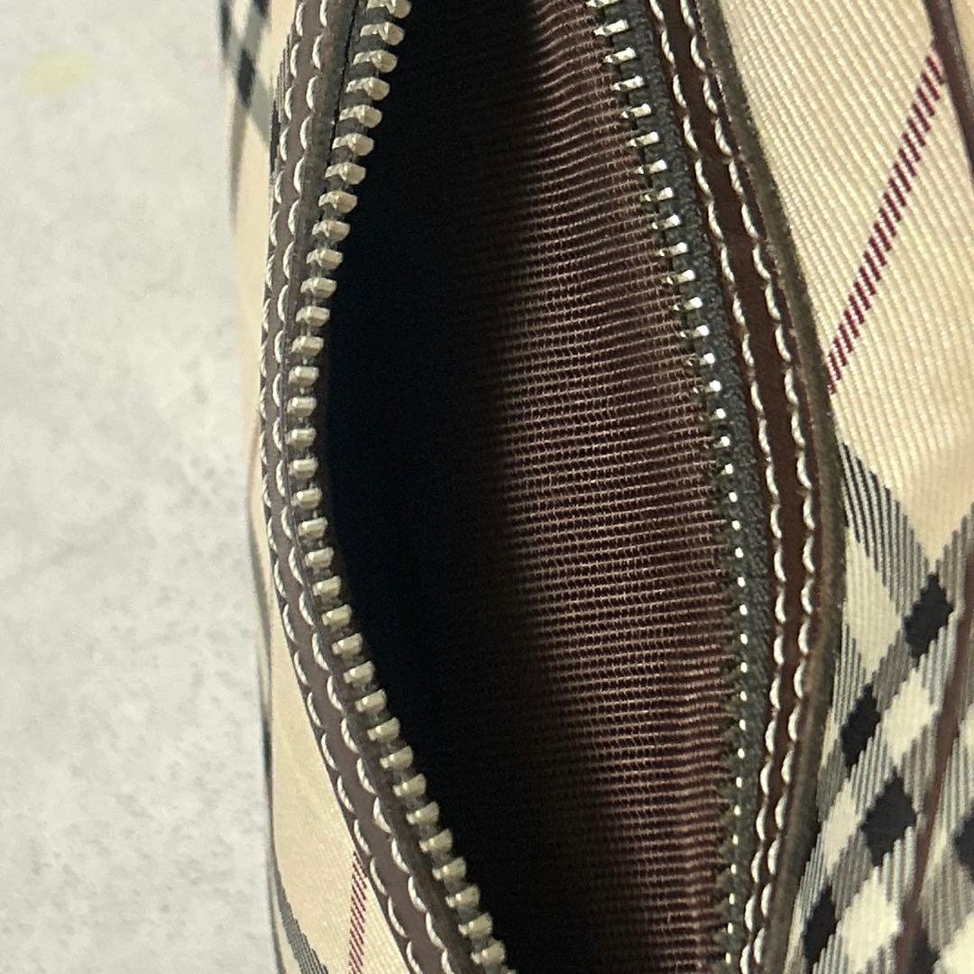 バーバリーブルーレーベル ショルダーバッグ ノバチェック ベルト ベージュ