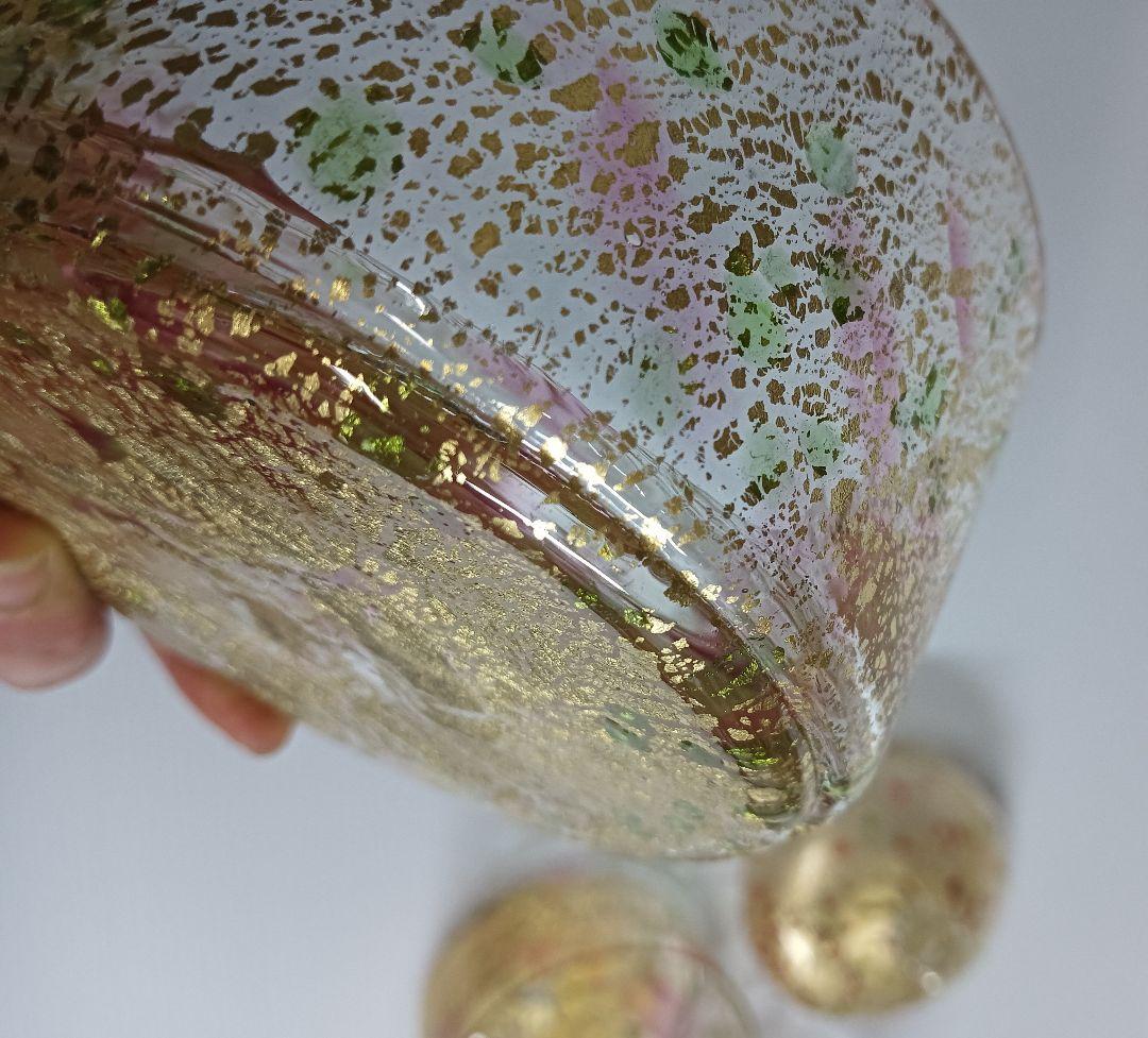 希少　琉球ガラス　金箔 3段キャニスター