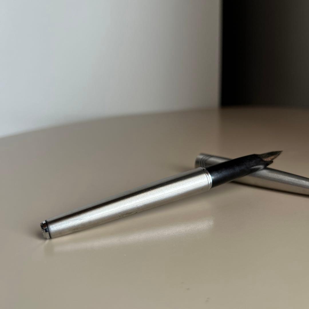 18KWG 細字 万年筆 PLATINUM プラチナ 昭和 レトロ アンティーク