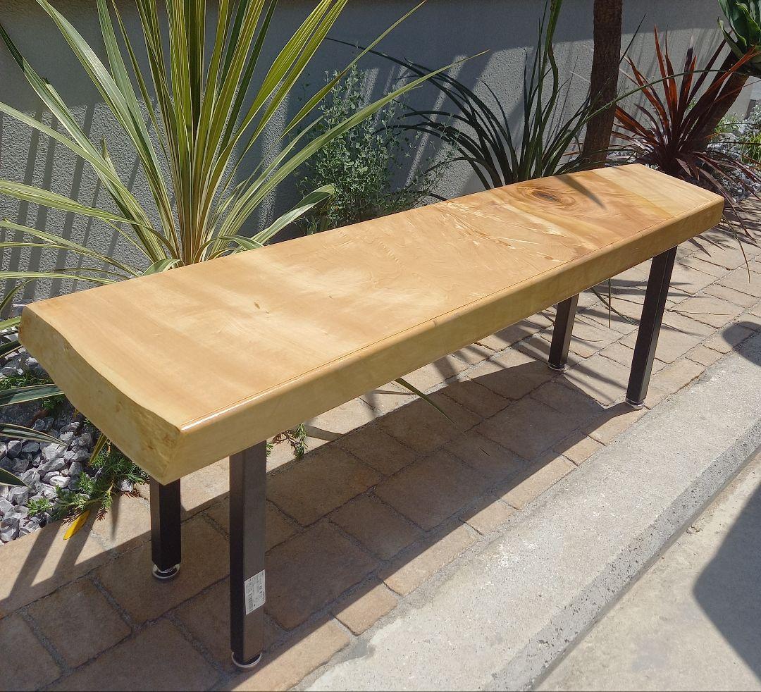 リビングローテーブル　無垢材　栃　レジン　ハンドメイド