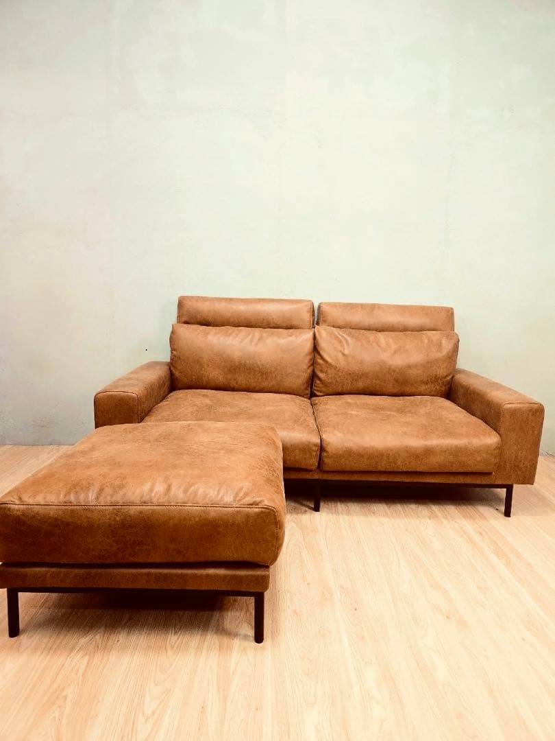 【関家具】ブラウン 2.5人掛けソファセット マットマンセット